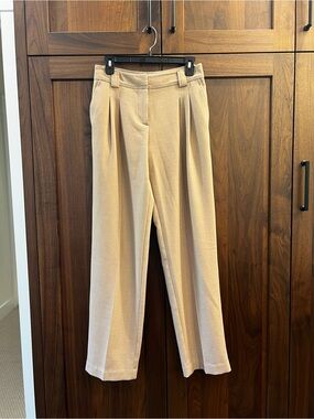 Anthropologie Maeve Classic Pleated Women's Trousers - Beige size 2